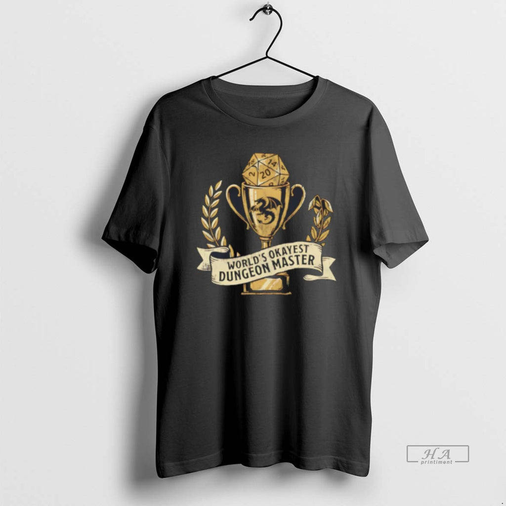 Official Worlds Okayest Dungeon Master Trophy Wizard Tee
