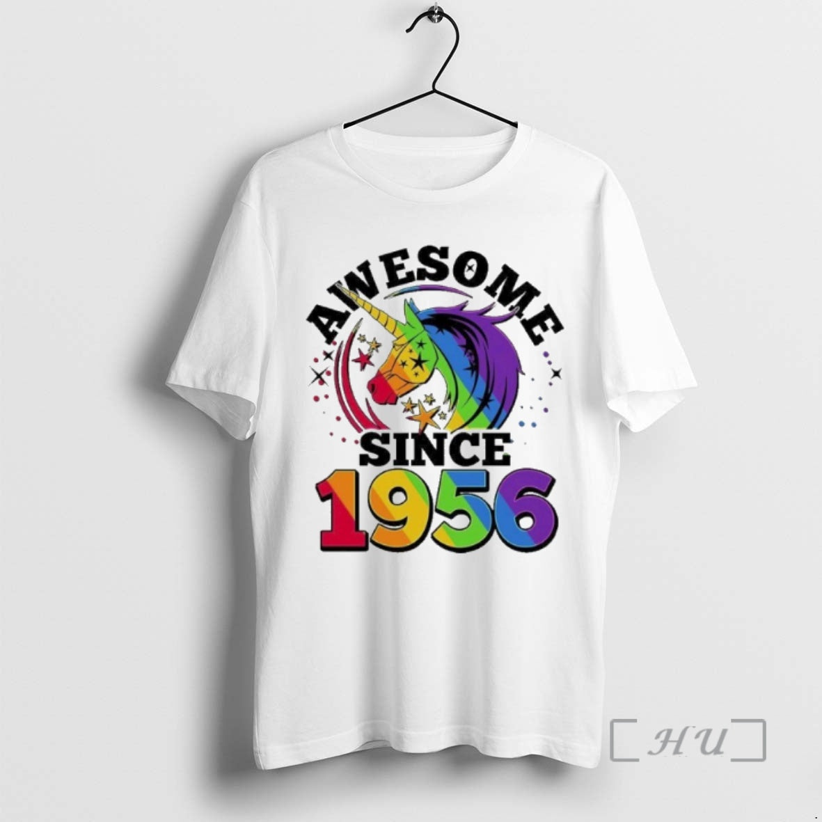 Officials 70th Birthday Rainbow Unicorn Awesome Since 1956
