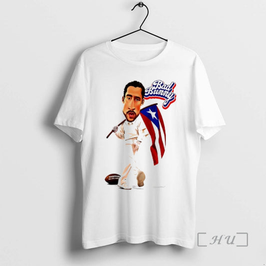 Officials Bad Bunny Caricature Holding Puerto Rico Flag Sports