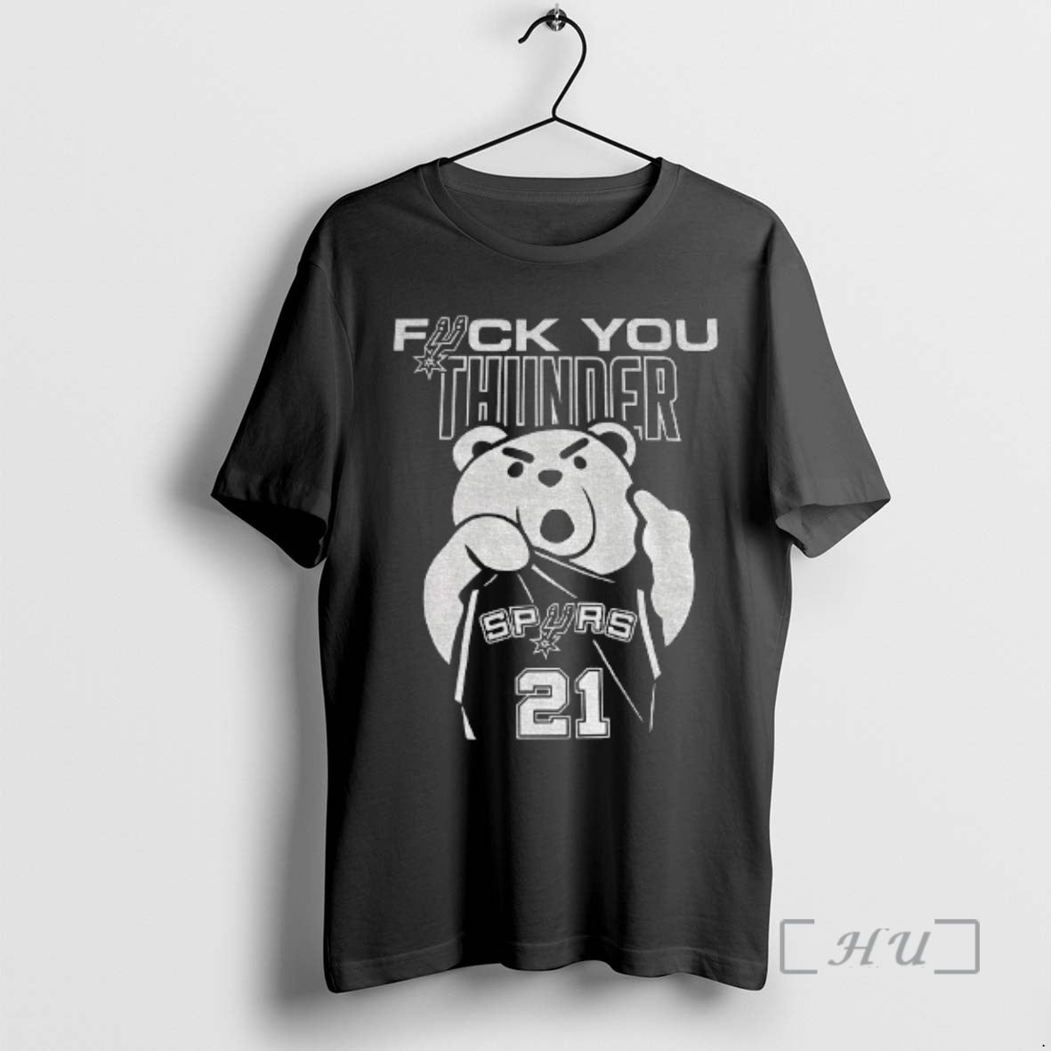 Officials Bear Tim Duncan San Antonio Spurs Middle Finger Fuck You Thunder Premium T Shirts