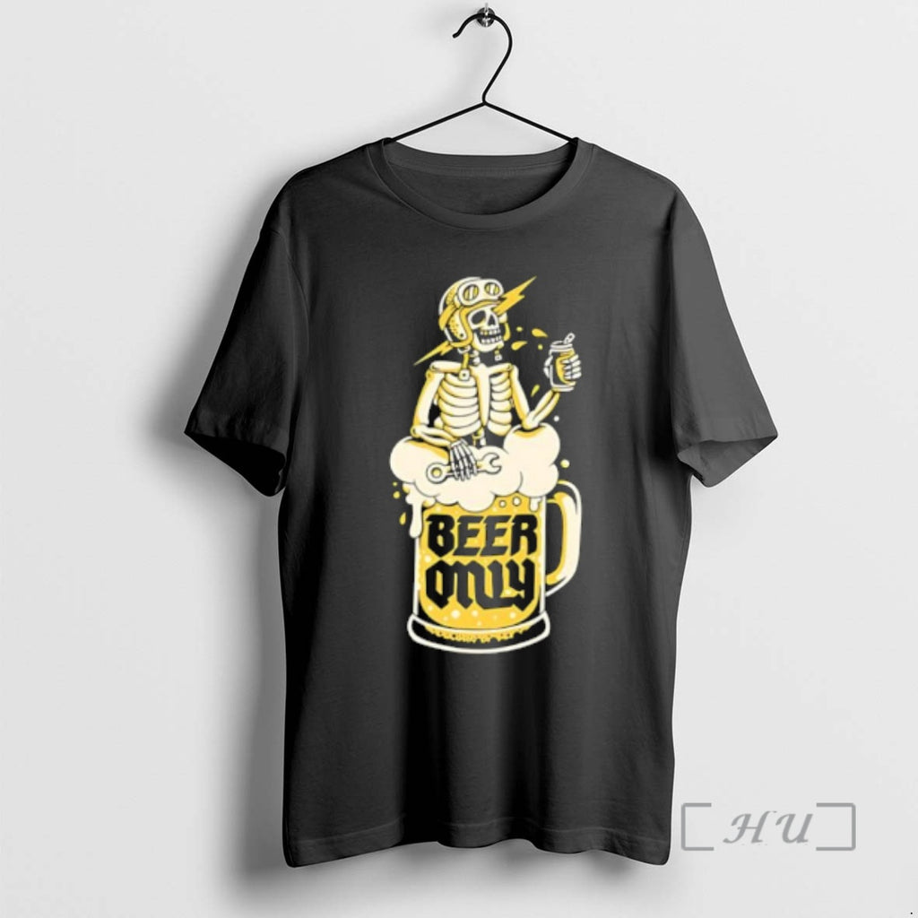 Officials Beer Only Skeleton Mechanic Drinking From A