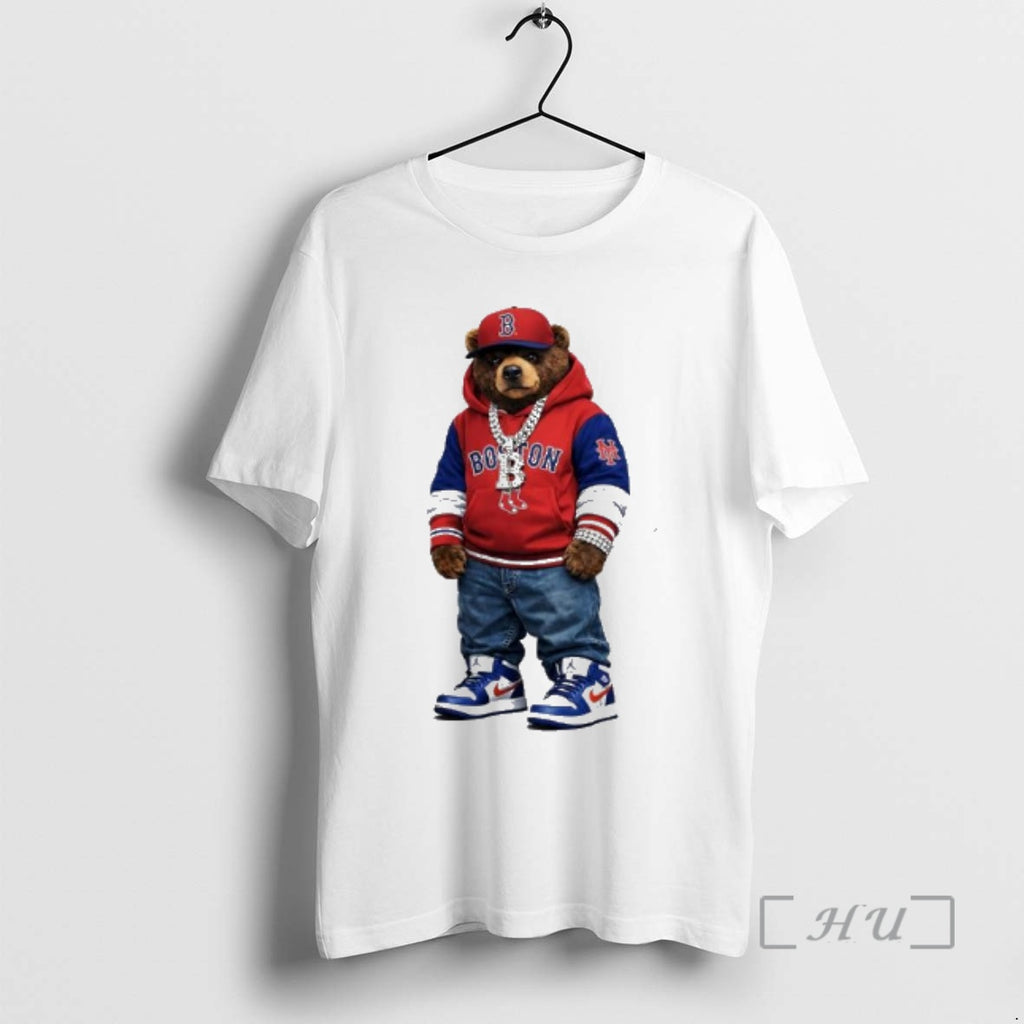 Officials Boston Bear With B Gold Chain Red Blue Jeans
