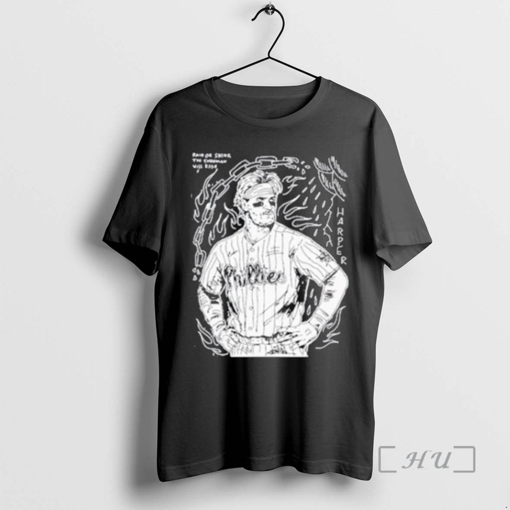 Officials Bryce Harper Rain Or Shine The Showman Will Rise Tour 2026 Premium T Shirts