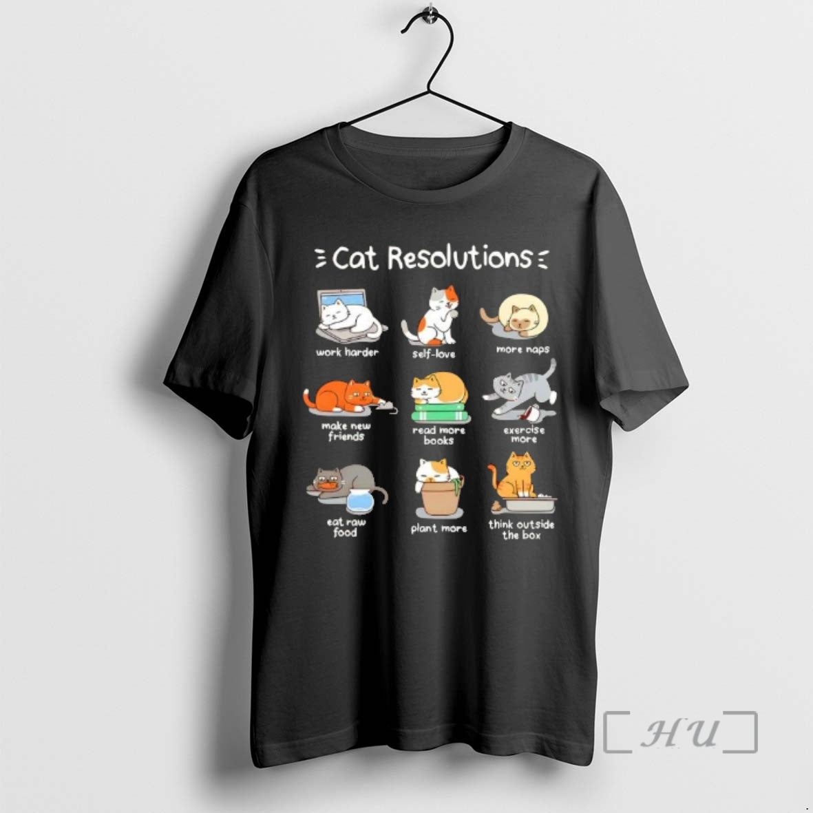 Officials Cat Resolutions Work Harder Self Love More Naps Make New Friends Premium T Shirts