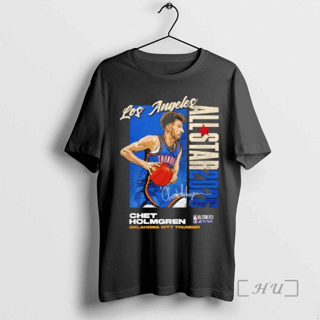 Officials Chet Holmgren Oklahoma City Thunder 2026 Nba All Star Vertical Signature Premium T Shirts