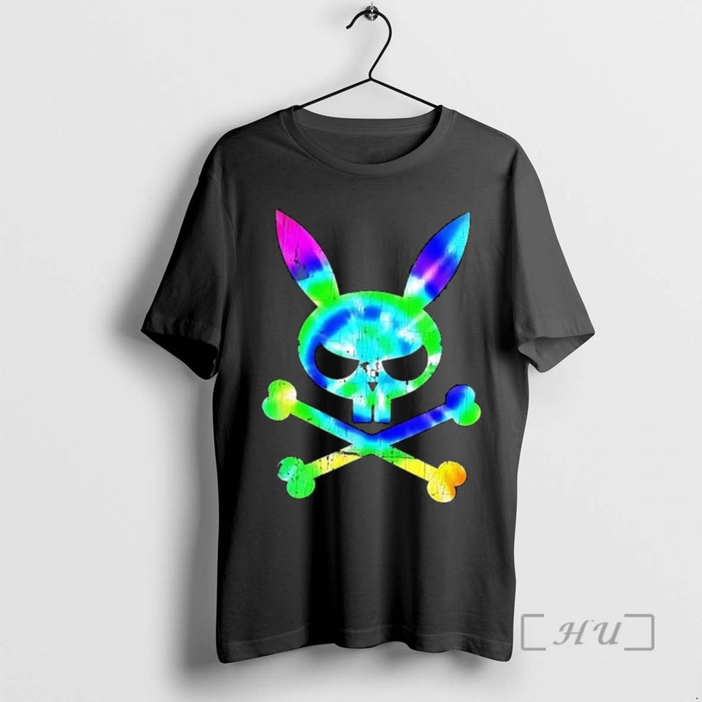 Officials Colorful Tie Dye Skull Bunny Head Crossbones Gothic Aesthetic
