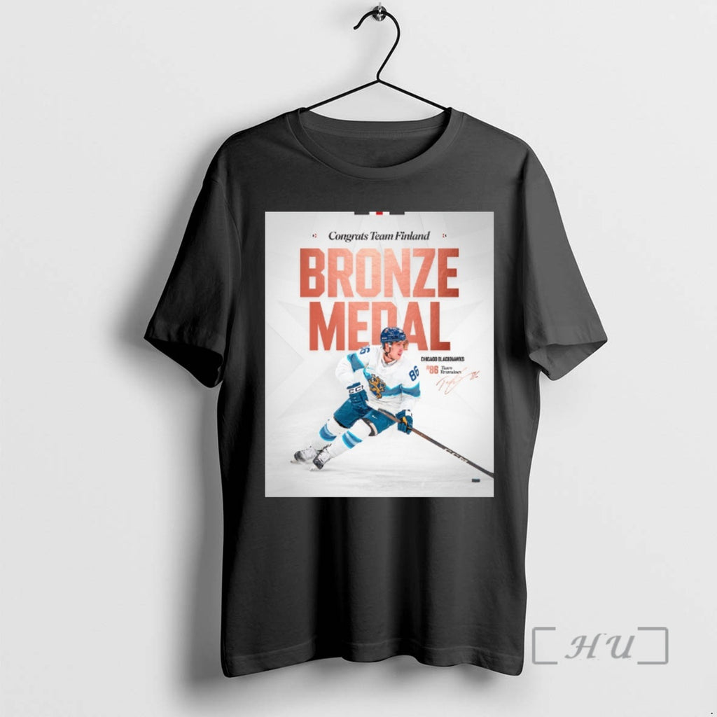 Officials Congrats Team Finland Bronze Medal Chicago Blackhawks Teuvo Teravainen Signature Premium T Shirts Sweater