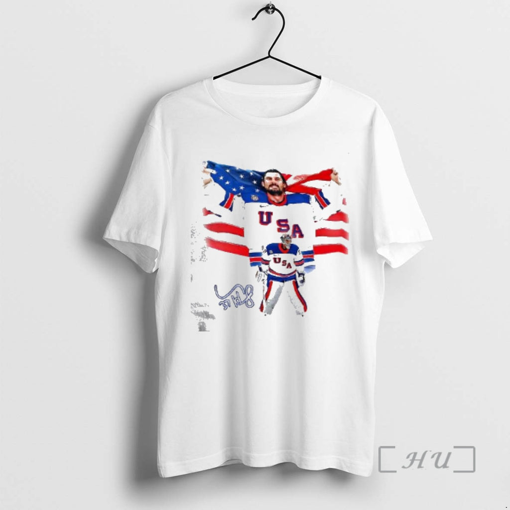 Officials Connor Hellebuyck Olympic Gold Team Usa Ice Hockey Signature