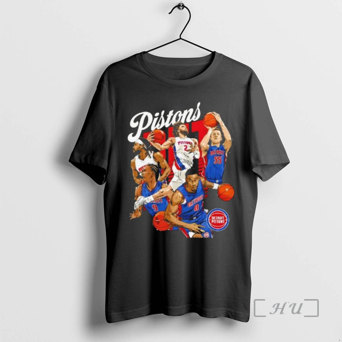 Officials Detroit Pistons Basketball 2026 Starting 5 Players Cartoon