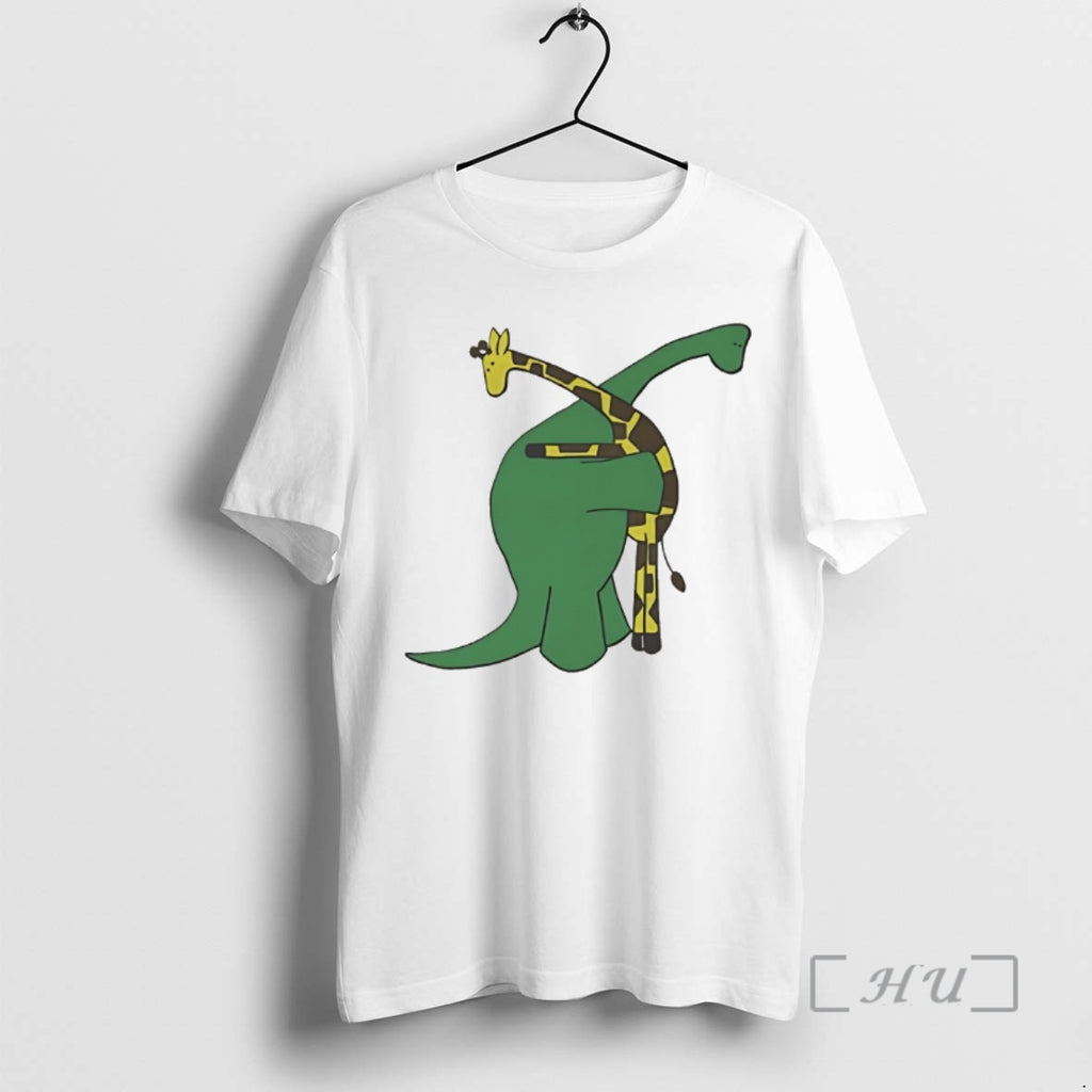 Officials Dinosaur Hugging A Giraffe