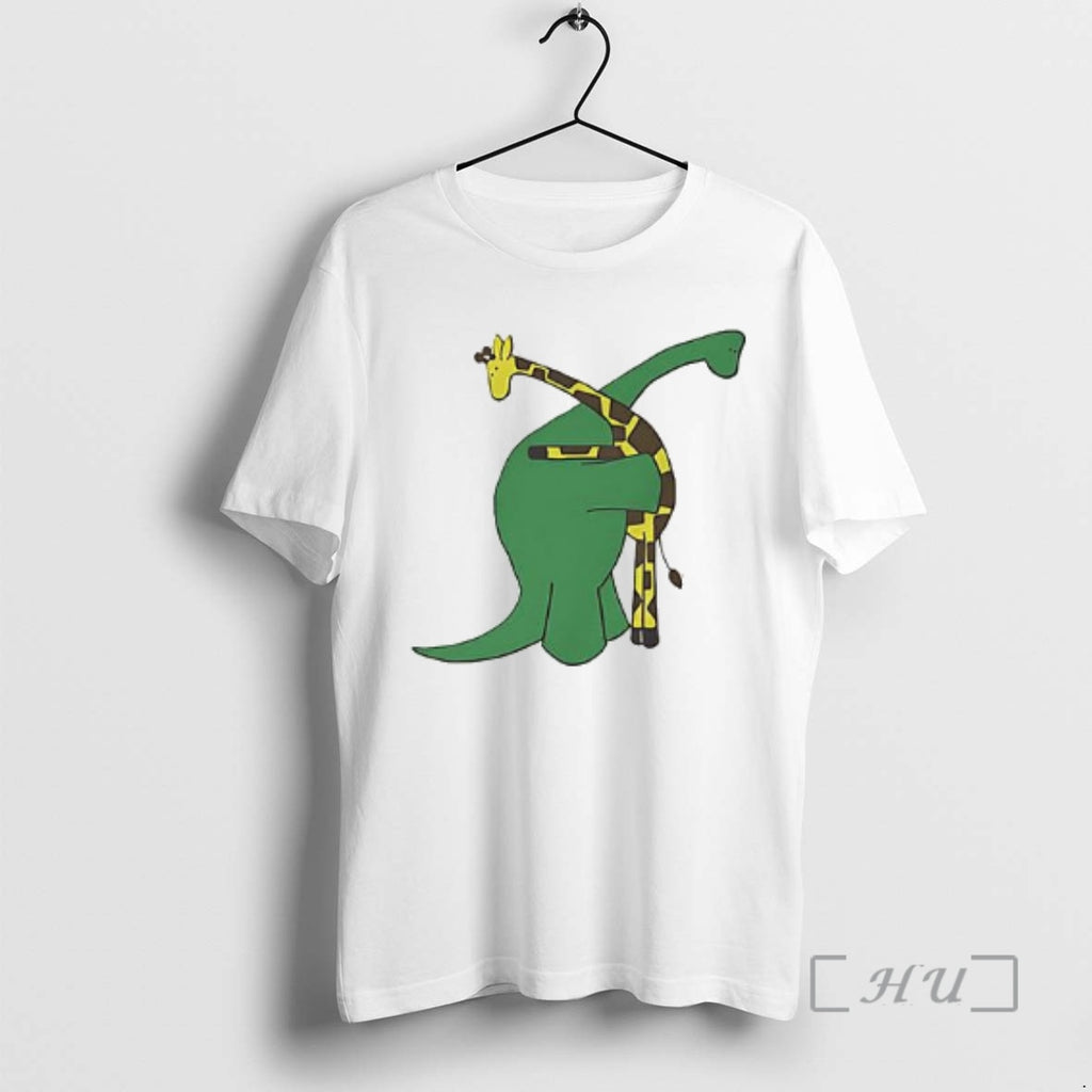 Officials Dinosaur Hugging A Giraffe Cartoon