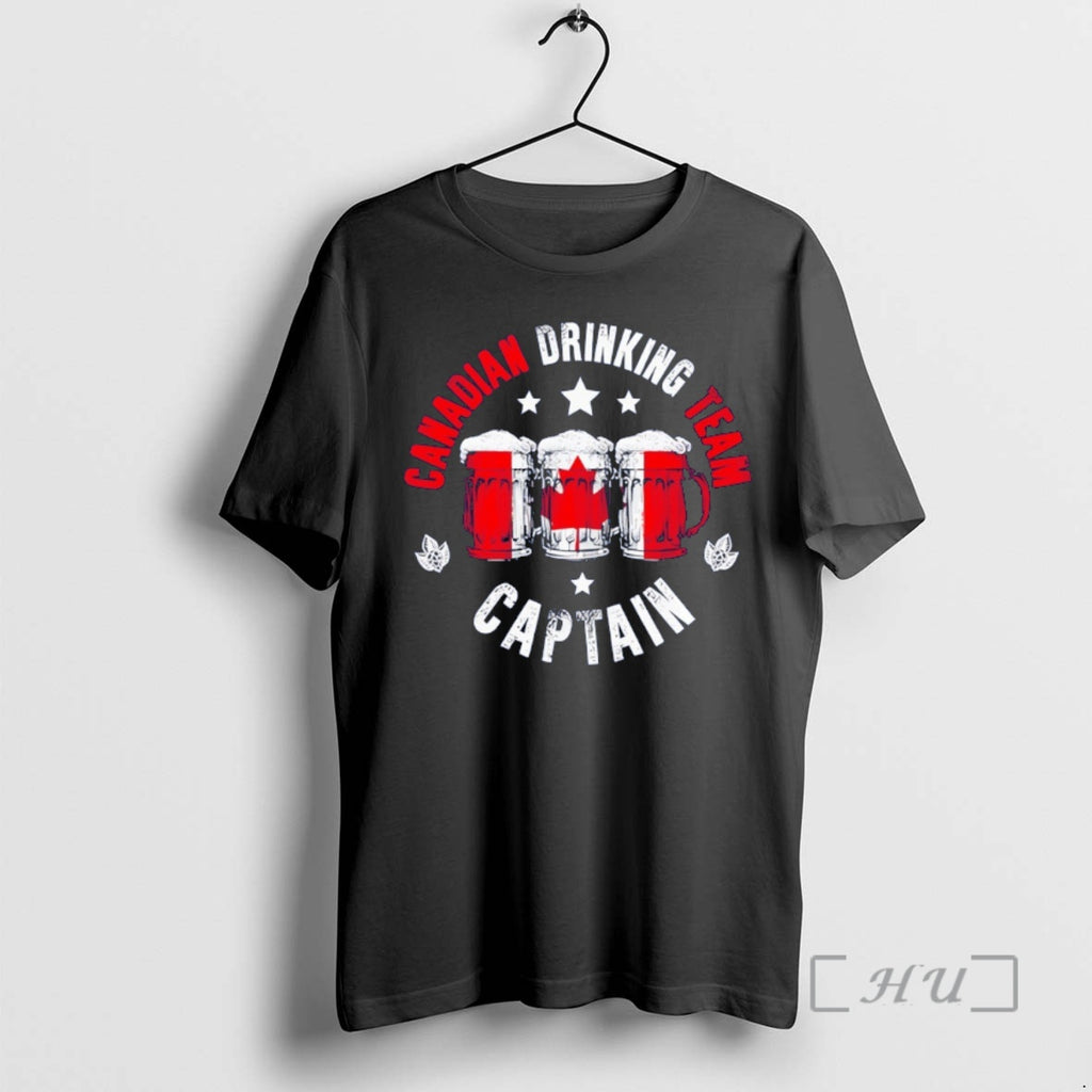 Officials Drink Beer Can Canada Flag Canadian Drinking Team Captain Vintage Premium T Shirts Sweater
