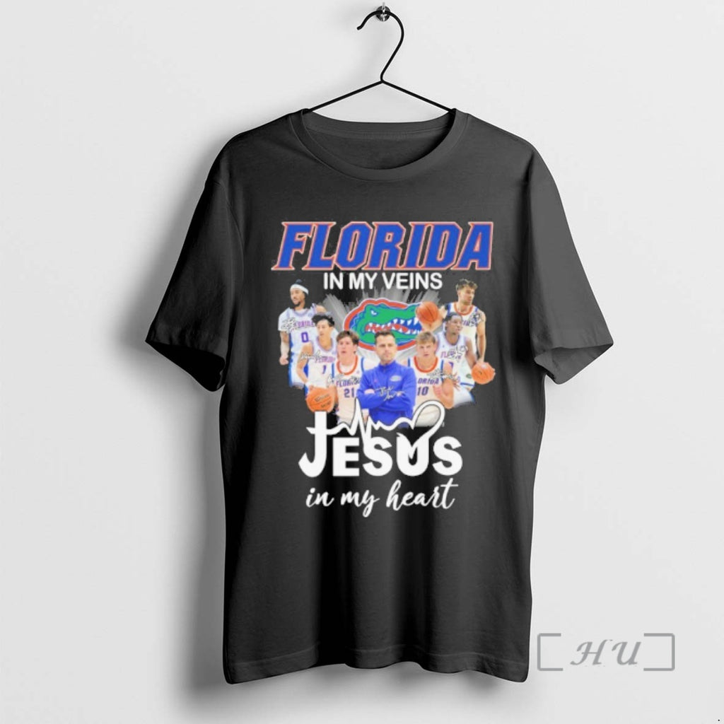 Officials Florida Gators Basketball In My Veins Jesus In My Heart Premium T Shirts Sweater