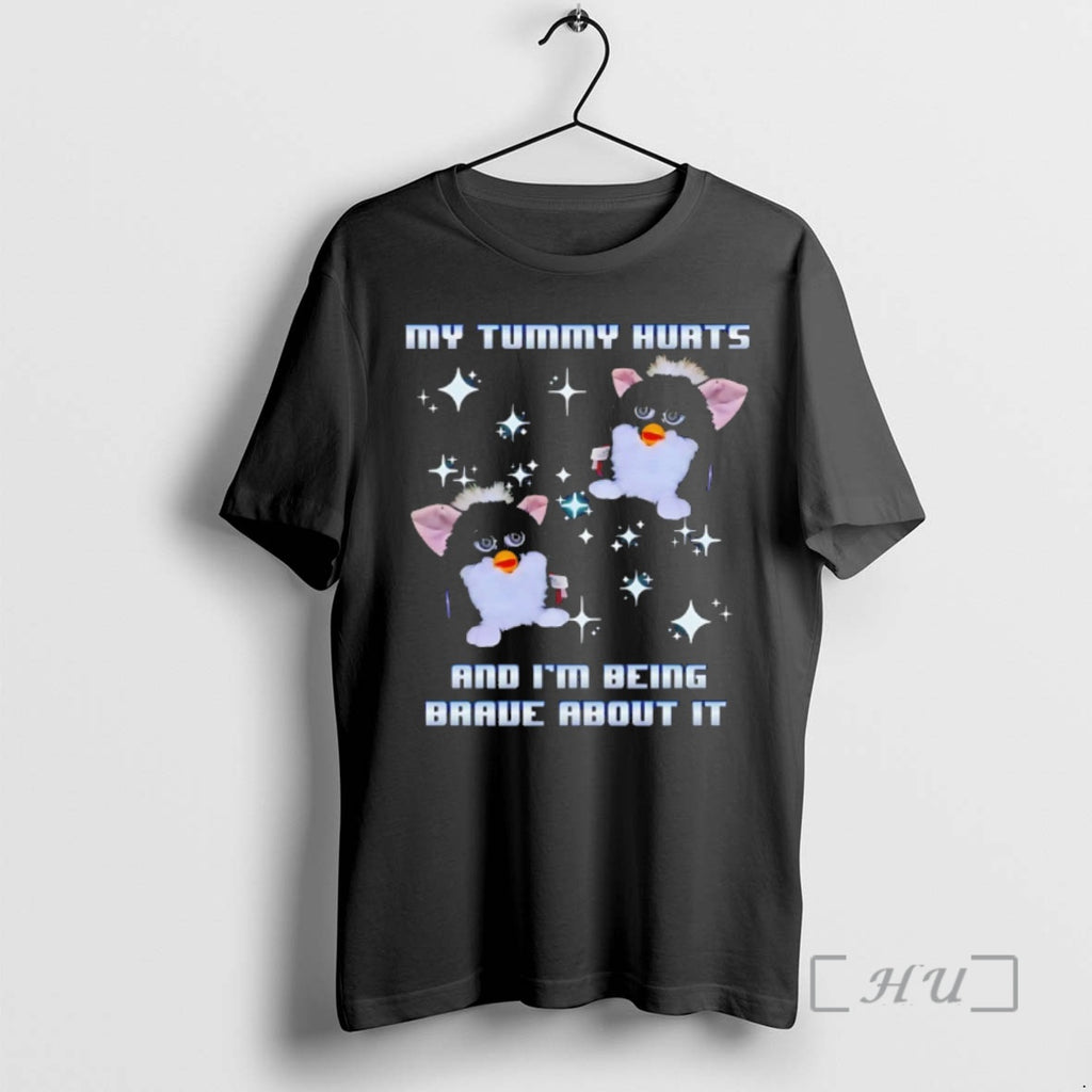 Officials Furby My Tummy Hurts And Im Being Brave About It Premium T Shirts Sweater
