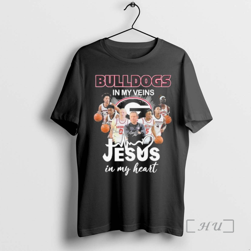 Officials Georgia Mens Basketball In My Veins Jesus In My Heart Premium T Shirts Sweater