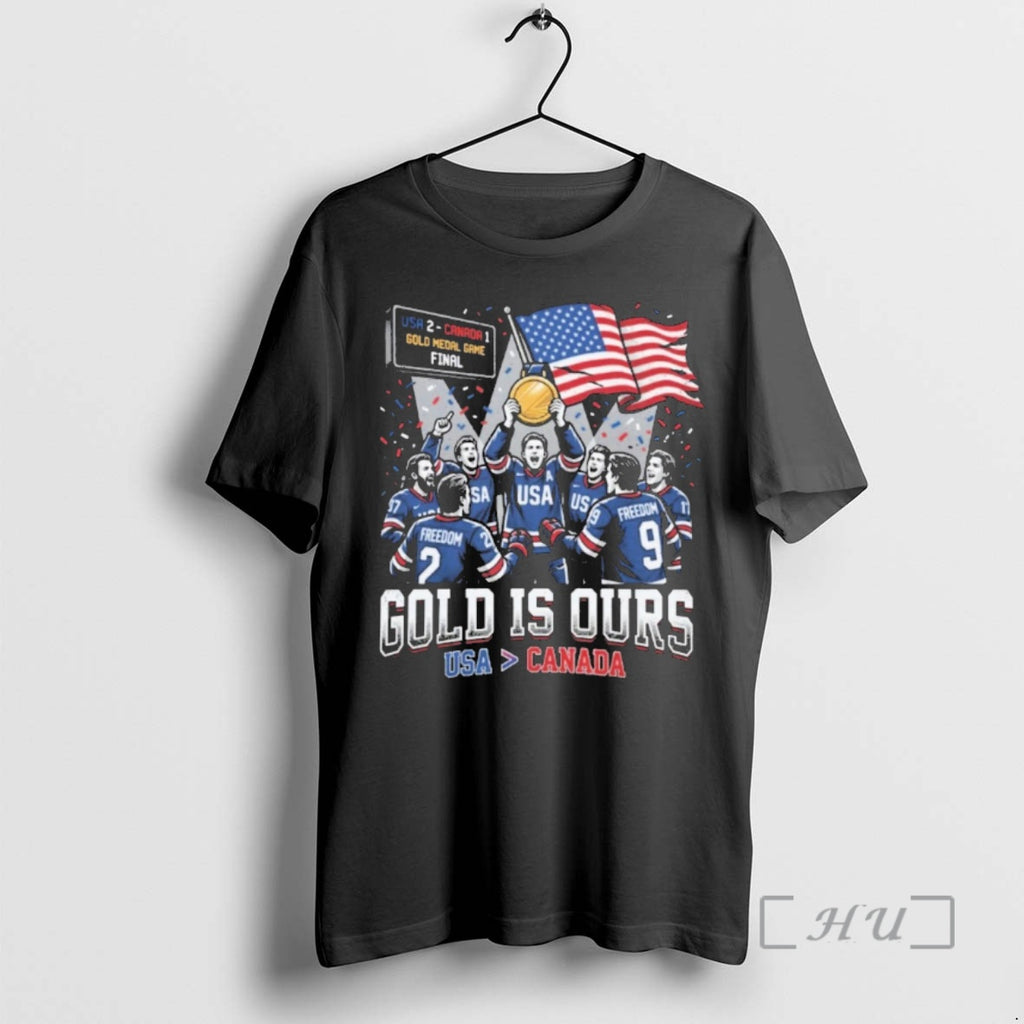 Officials Gold Is Ours Hockey Usa Beat Canada 1