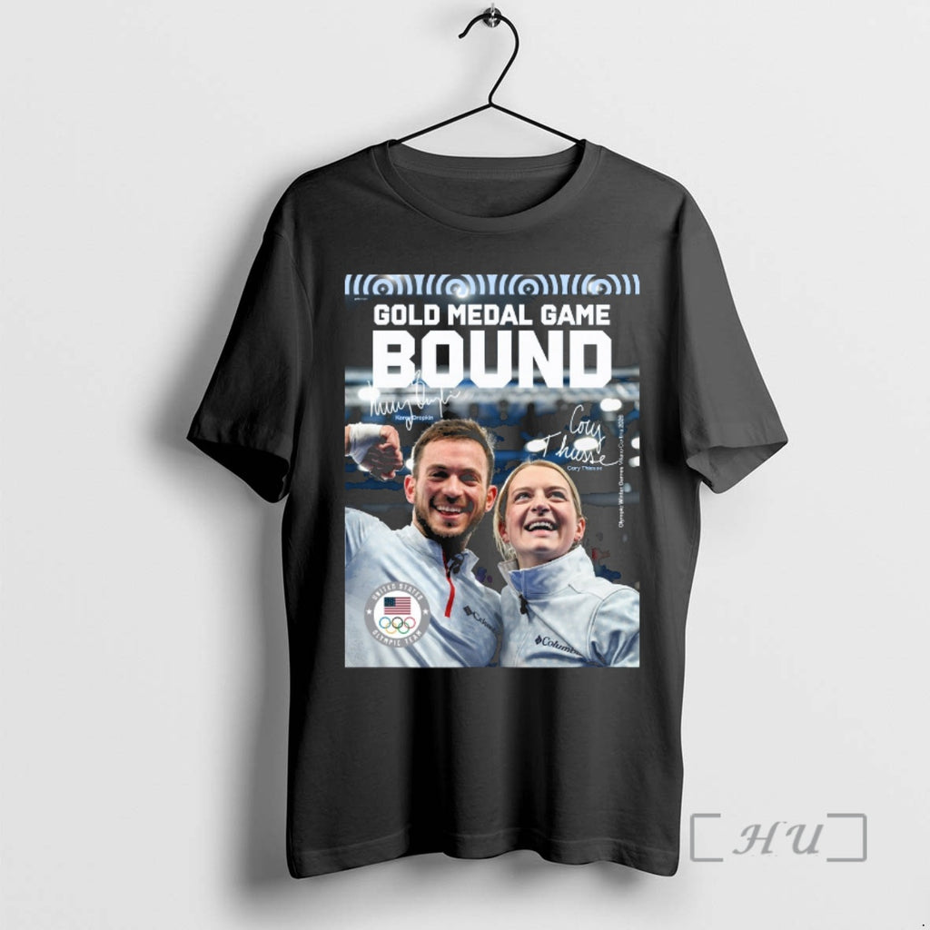 Officials Gold Medal Game Bound Korev Dropkin And Cory Thiesse Signatures Premium T Shirts Sweater