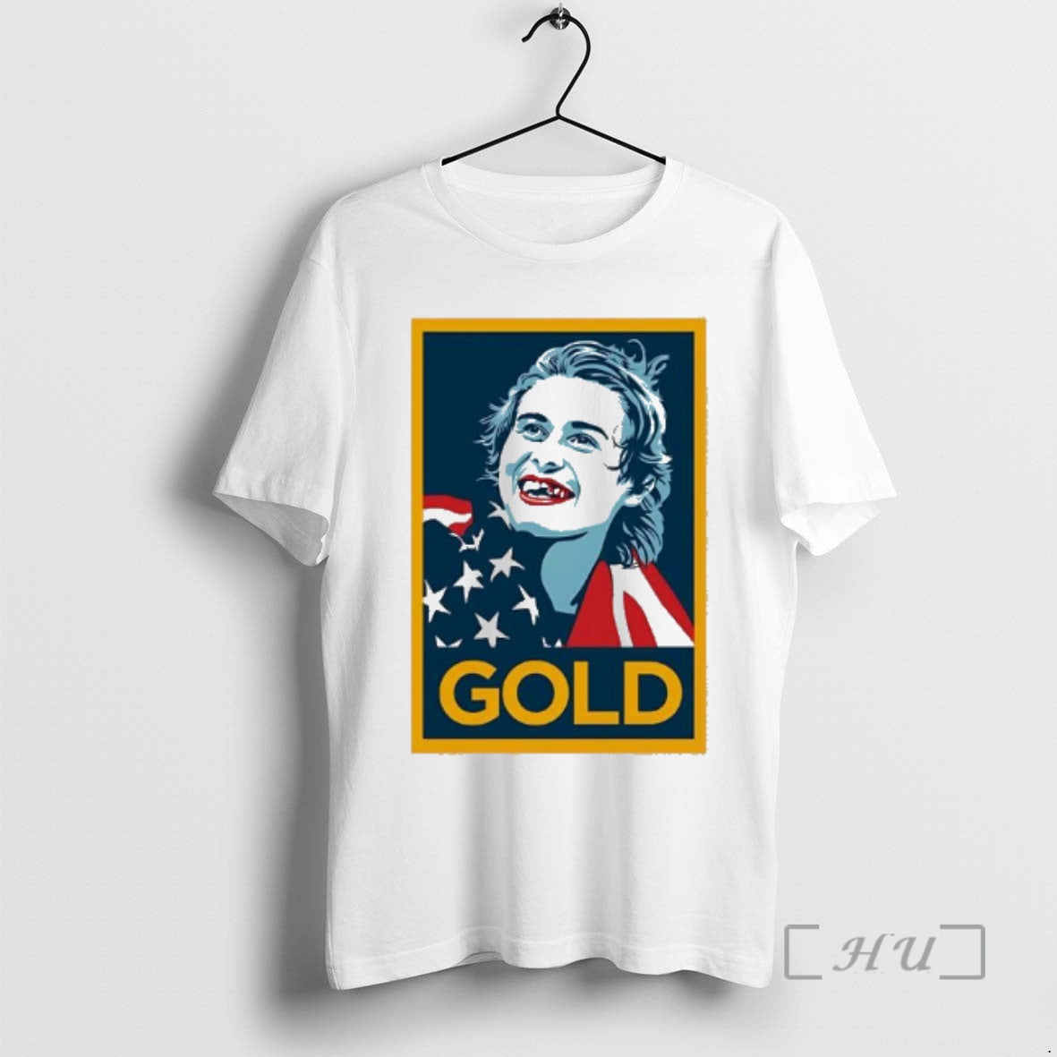 Officials Gold Olympic Swimmer Usa Flag Patriot Shepard Fairey