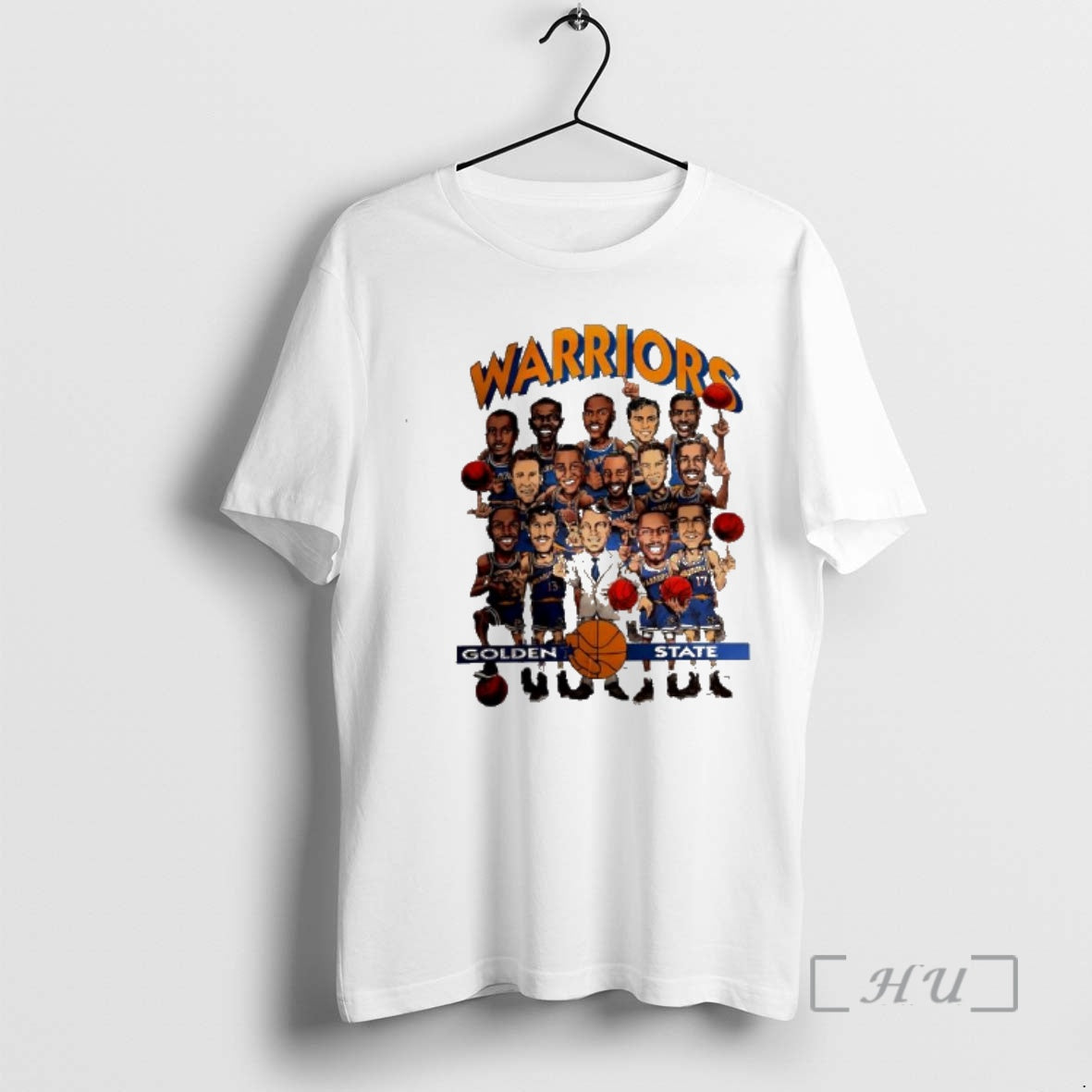 Officials Golden State Warriors Basketball Team Caricature Graphic