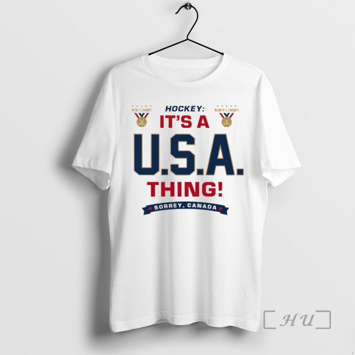 Officials Hockey Mens And Womens Champs Its A Usa Thing Sorrey Canada Premium T Shirts