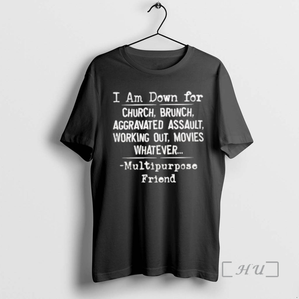Officials I Am Down Church Brunch Aggravated Assault Working Out Movies Premium T Shirts Sweater