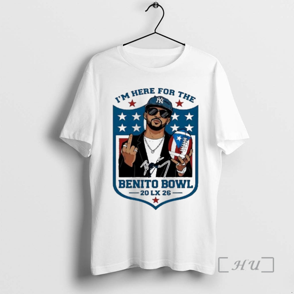 Officials Im Here For The Benito Bowl 2026 Lx Puerto Rico Football Premium T Shirts