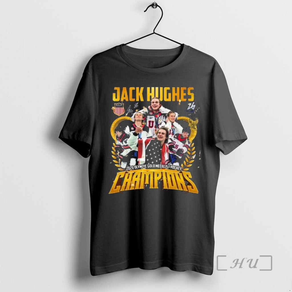 Officials Jack Hughes 2026 Olympic Gold Medalist Hockey Champions Signature