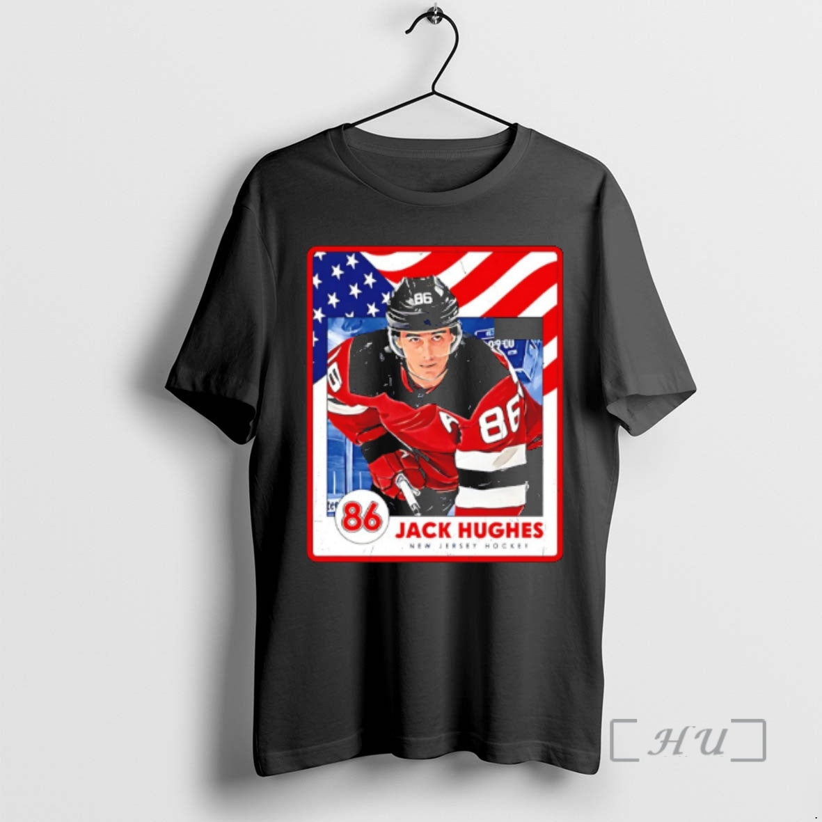 Officials Jack Hughes New Jersey Devils Usa Card Graphic