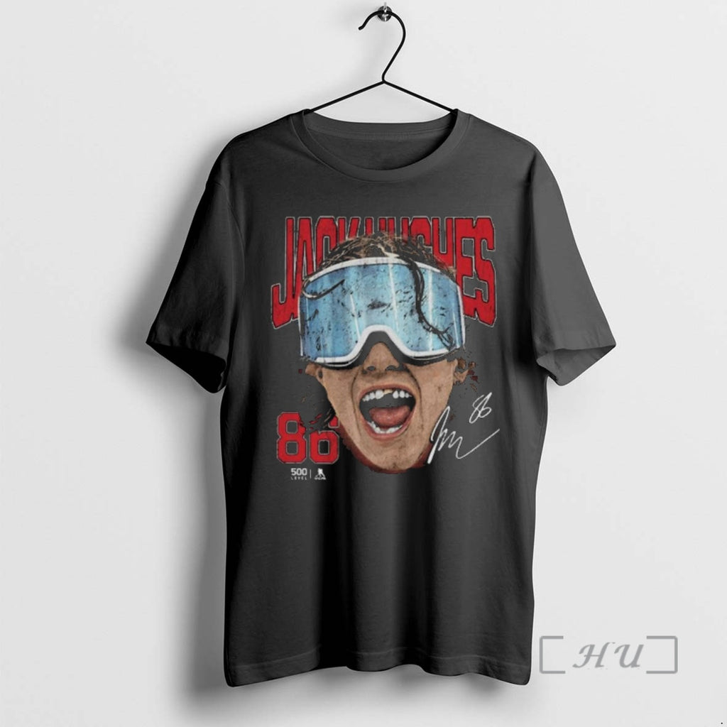 Officials Jack Hughes New Jersey Goggles Signature
