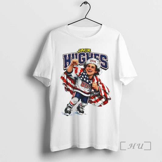 Officials Jack Hughes Caricature Usa Hockey American Flag Olympic 2026
