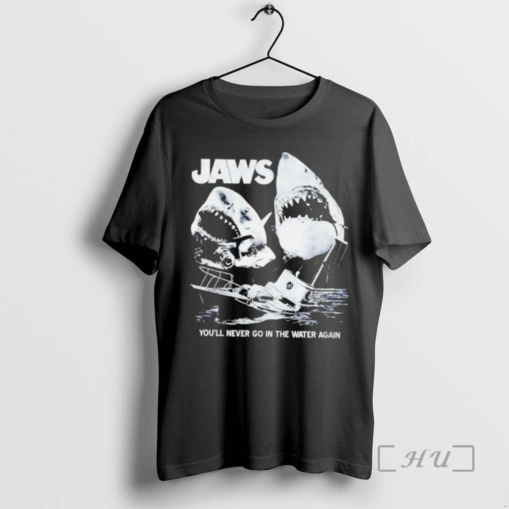 Officials Jaws Movie Shark Boat Youll Never Go In The Water Again Premium T Shirts