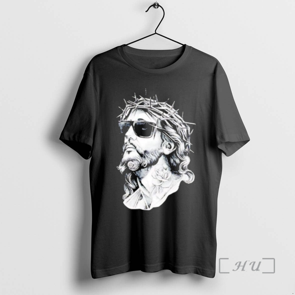 Officials Jesus Christ Wearing Sunglasses With Rose Tattoo Graphic