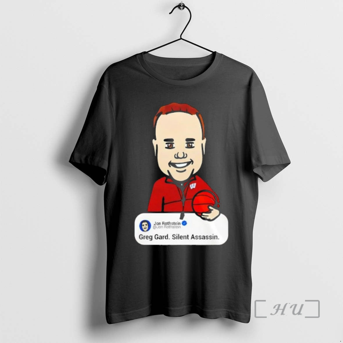 Officials Jon Rothstein Greg Gard Silent Assassin Wisconsin Badgers 2 Sided Premium T Shirts Sweater