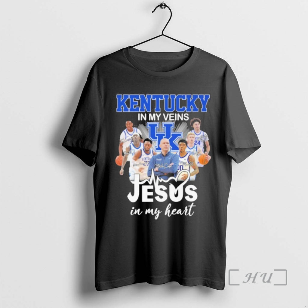 Officials Kentucky Jayhawks Basketball In My Veins Jesus In My Heart Premium T Shirts Sweater