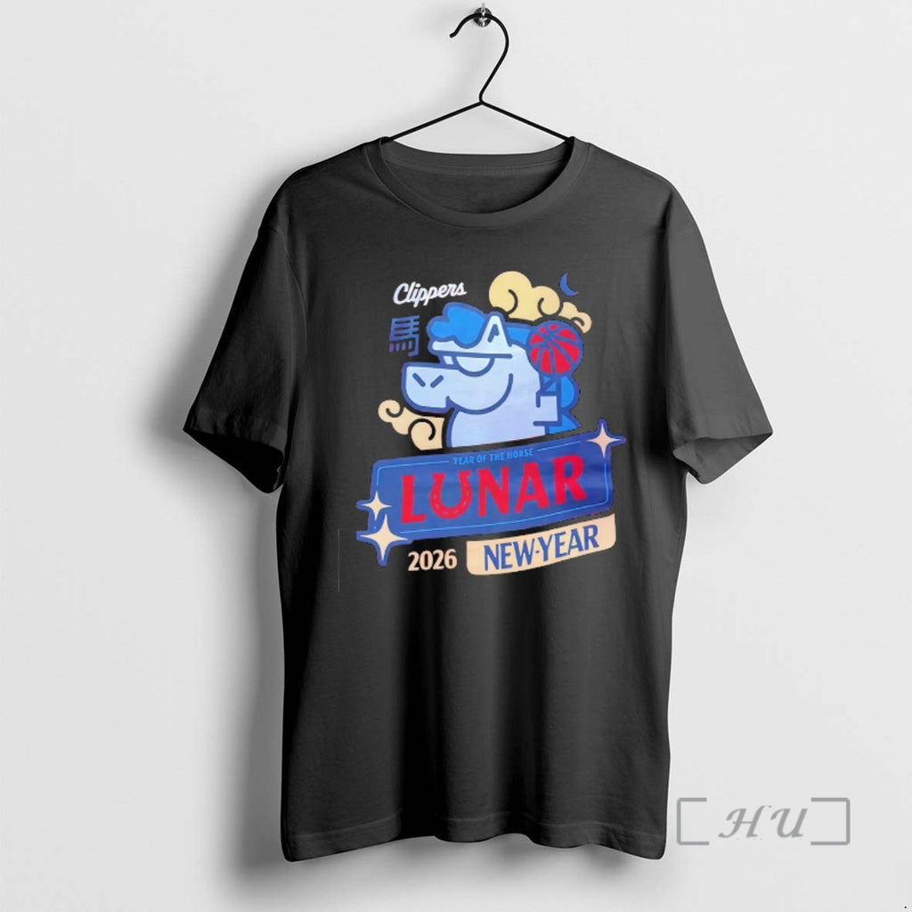 Officials Los Angeles Clippers Year Of The Horse Lunar New Year 2026 Premium T Shirts