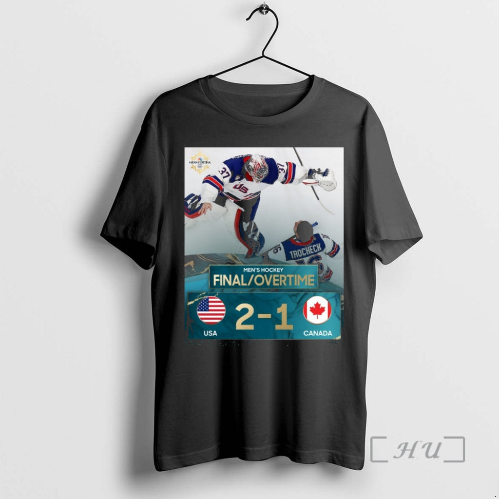 Officials Mens Hockey Final Overtime Team Usa 2 1 Team Canada Premium T Shirts Sweater