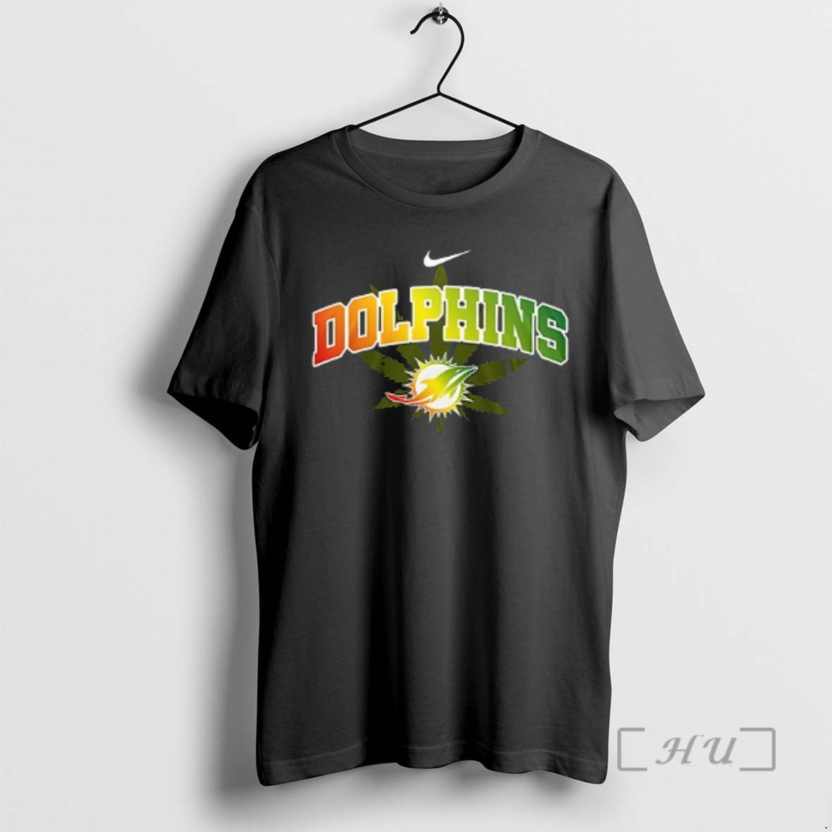 Officials Miami Dolphins Bob Marley One Love Signature Portrait Double Sided Graphic Premium T Shirts