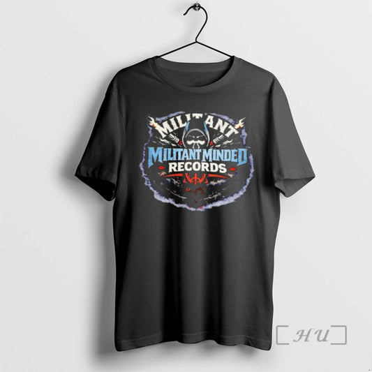 Officials Militant Minded Records Hooded Skull Logo Hip Hop Music Graphic Premium T Shirts Sweater