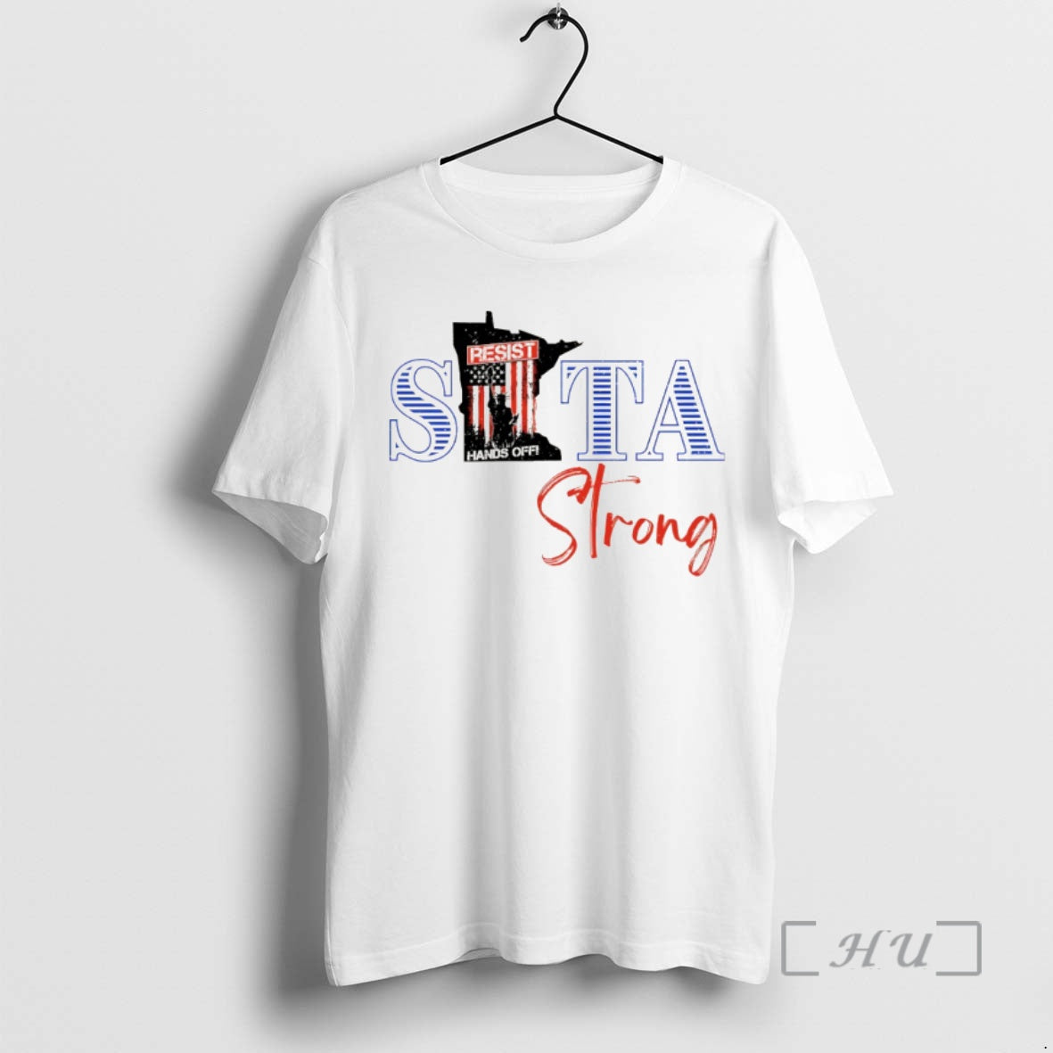Officials Minnesota Strong Anti Ice Sita Resist Hands Off Strong American Flag Premium T Shirts