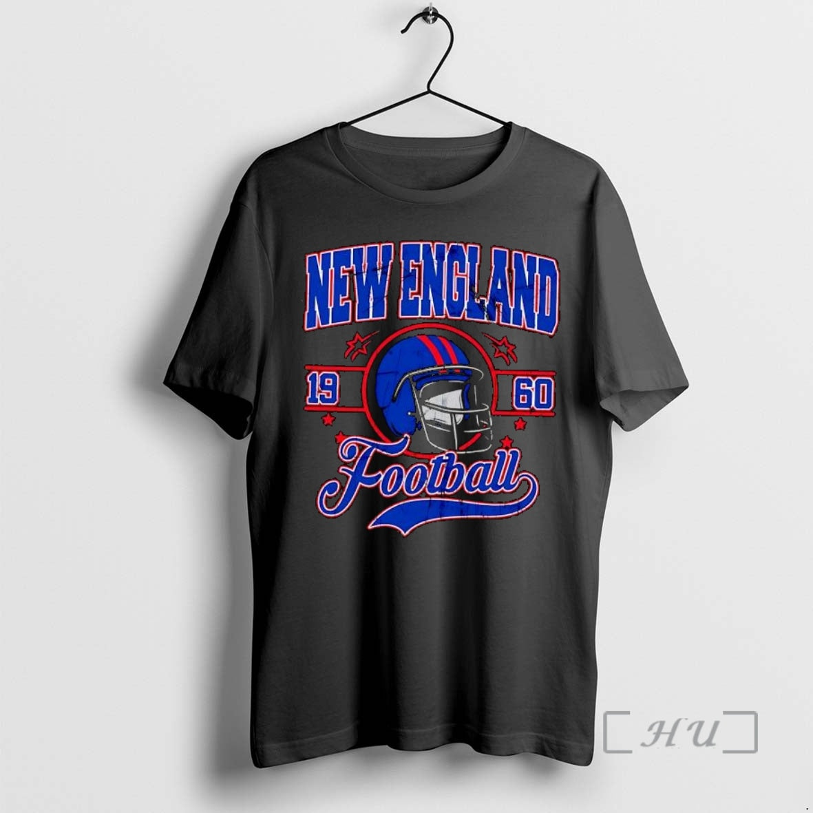 Officials New England 1960 Football Distressed Helmet Retro Stars