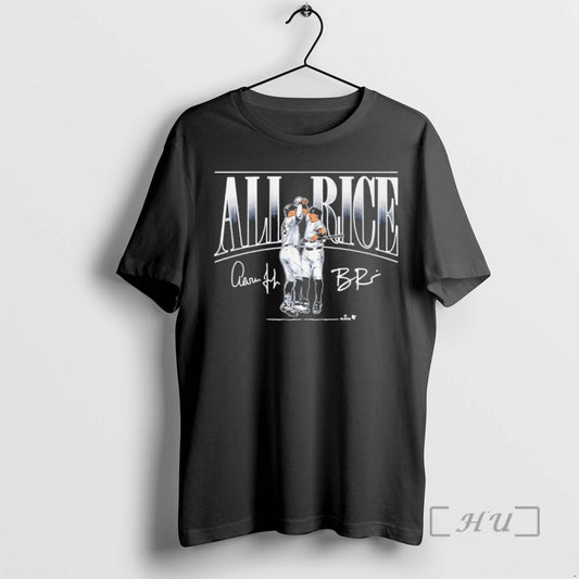Officials New York Yankees Aaron Judge And Ben Rice All Rice Signature Premium T Shirts