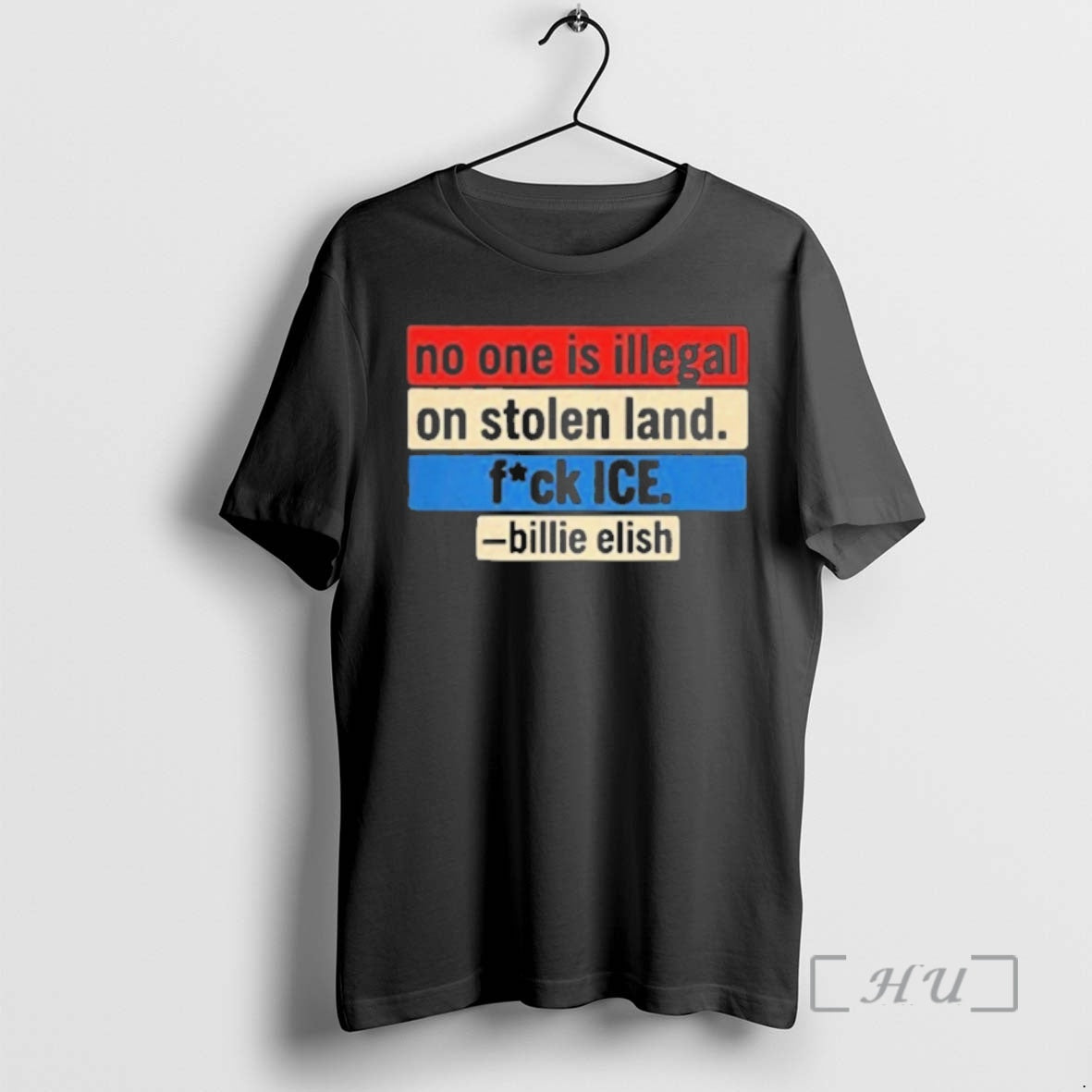 Officials No One Is Illegal On Stolen Land Fuck Ice Billie Eilish Premium T Shirts