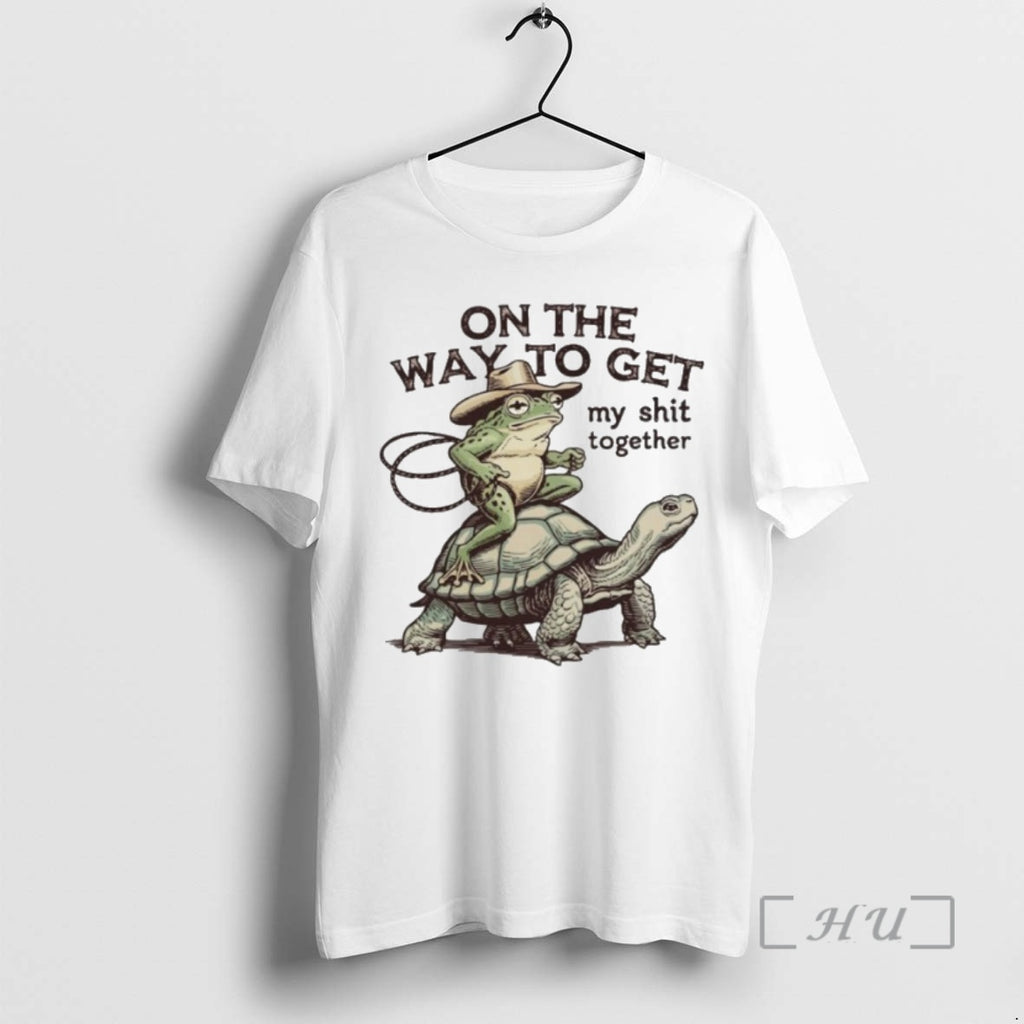 Officials On The Way To Get My Shit Togther Cowboy Frog Turtle Premium T Shirts