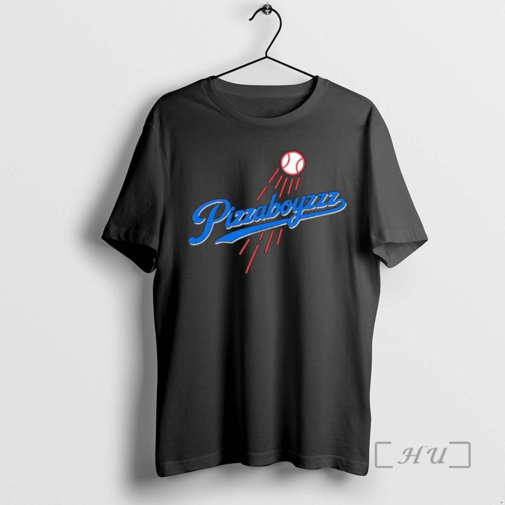 Officials Pizza Boyzzz Blue Script Baseball Logo
