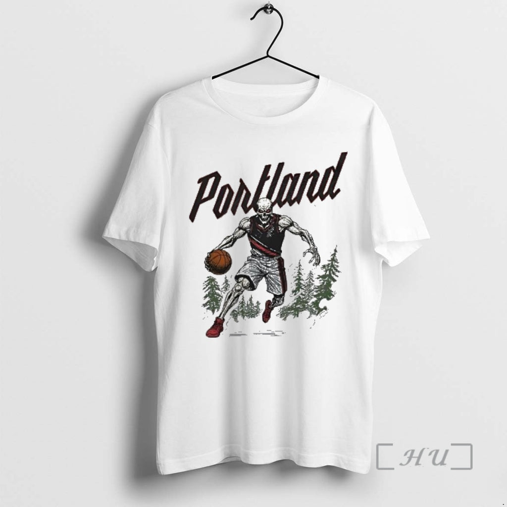 Officials Portland Skeleton Basketball Player Dribbling In The Pine Forest