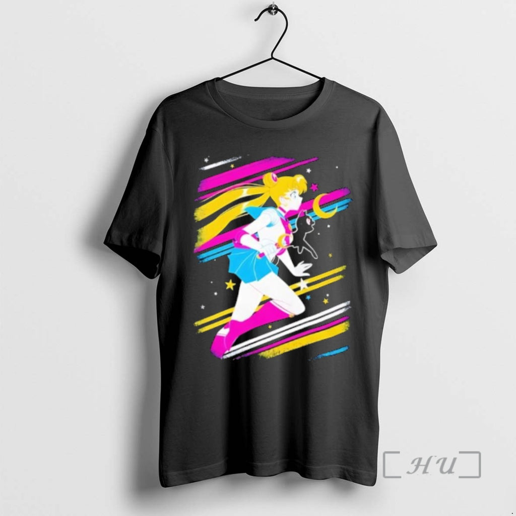 Officials Pretty Guardian Sailor Moon Usagi Tsukino Luna Cat Cosmic Stars Premium T Shirts Sweater
