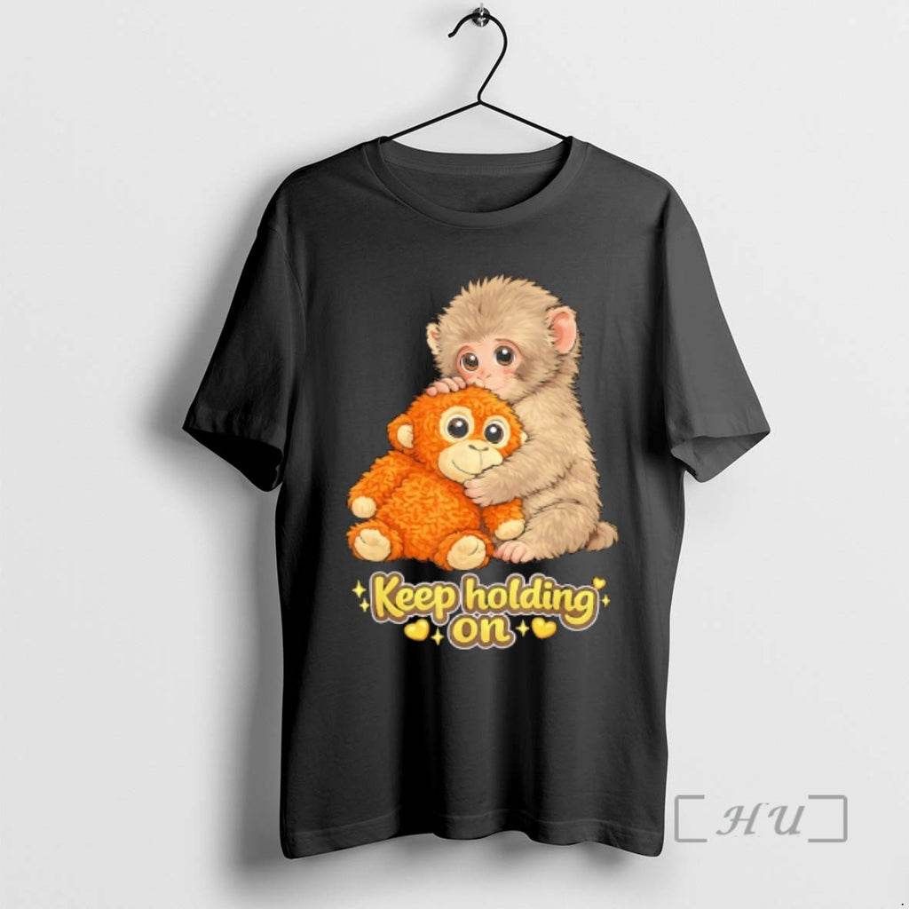 Officials Punch Monkey With Teddy Bear Cuddling Keep Holding On Meme Premium T Shirts Sweater