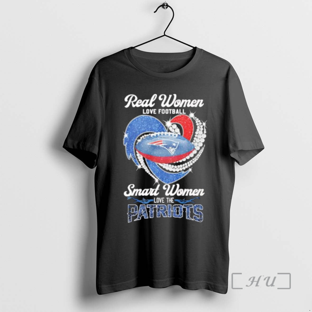 Officials Real Women Love Football Smart Women Love The Patriots Heart Graphic Premium T Shirts