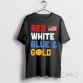 Officials Red White Blue Gold Us Flag Torch Graphic
