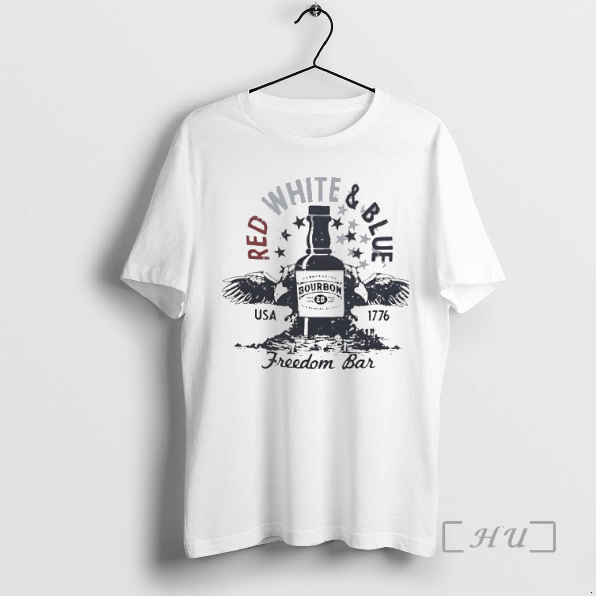 Officials Red White And Blue Usa 1776 Freedom Bar Bourbon Big Premium T Shirts Sweater